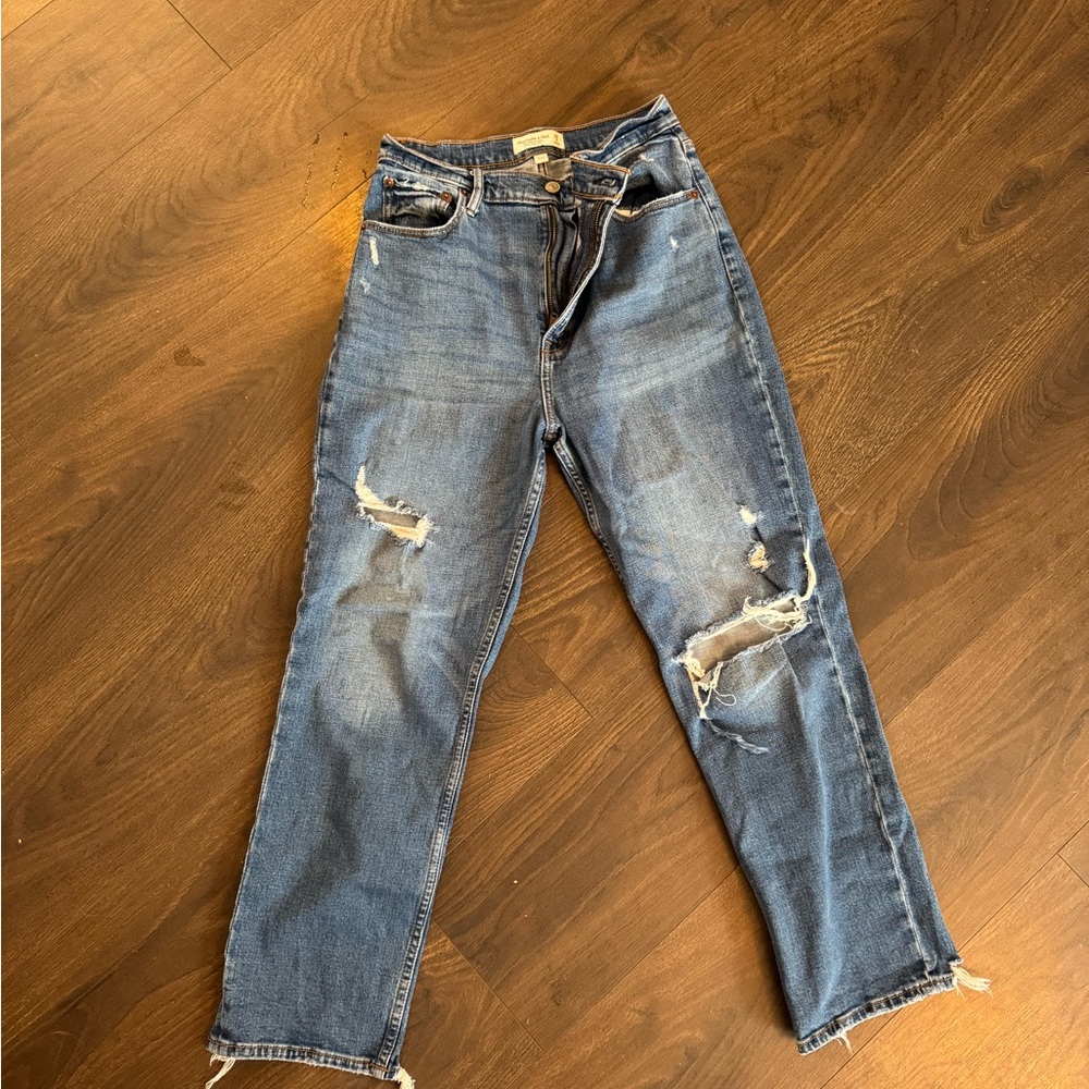 Women’s Distressed Abercrombie Blue Jeans